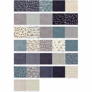 Ahoy Me Hearties Mini 2.5" Charm Pack by Janet Clare for Moda Fabrics